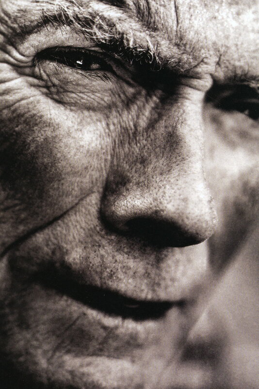 close-up of an elderly man's face