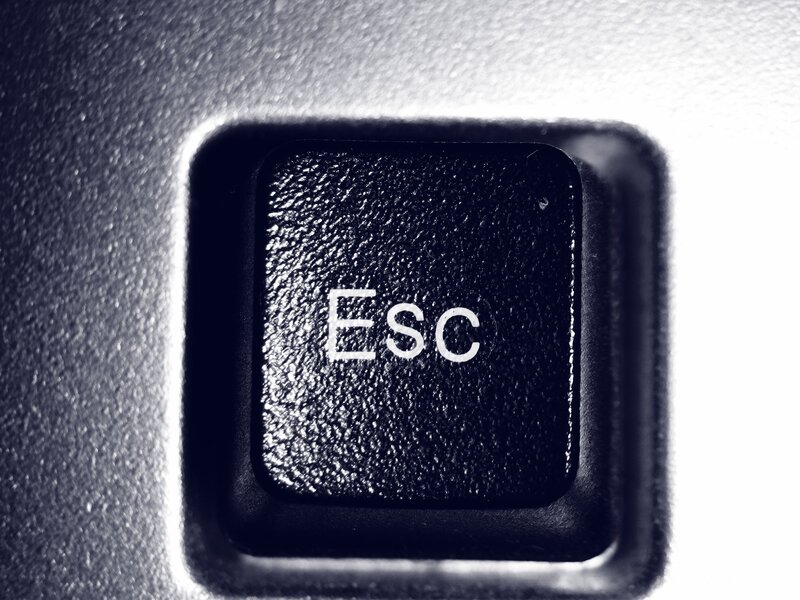 close-up of an esc key