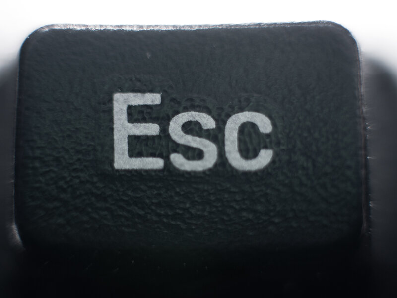 Close-up of an ESC key