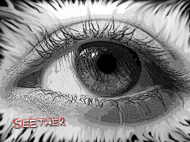 Close-up of an Eye — Black, Dramatic, Digital Art, Eyelashes, Iris