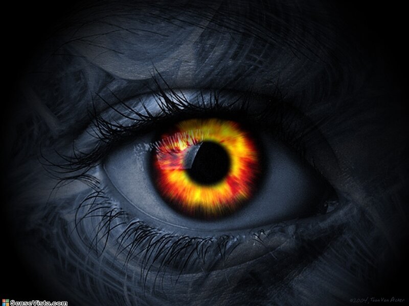 Close-up of an Eye — Black, Dramatic, Digital Art, Iris, Pupil