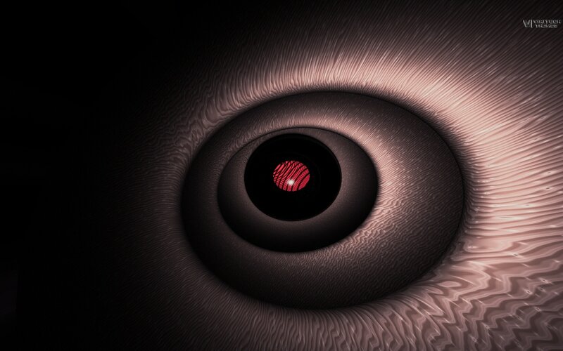 Close-up of an Eye — Black, Dramatic, Digital Art