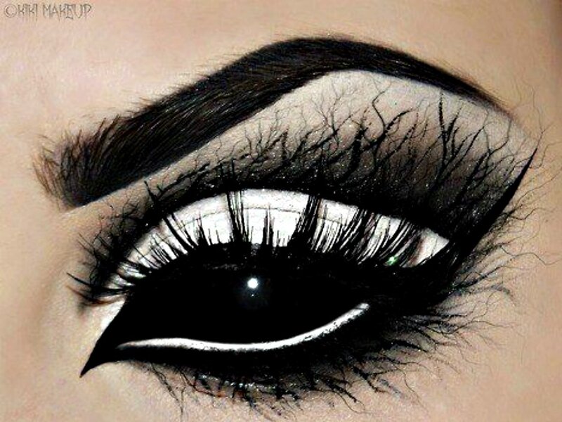 Close-up of an Eye — Black, Dramatic, Photograph, Eyelashes, Eyebrow