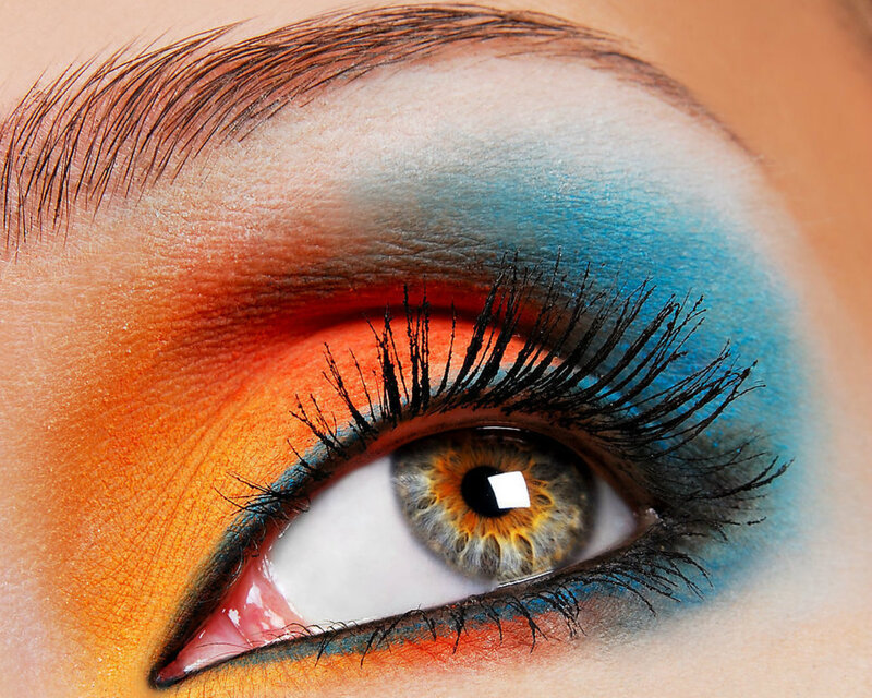 Close-up of an Eye — Blue, Dramatic, Photograph, Eyelashes, Eyeshadow