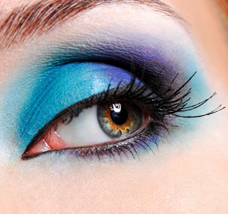 Close-up of an Eye — Blue, Dramatic, Photograph, Eyelashes, Makeup, Iris