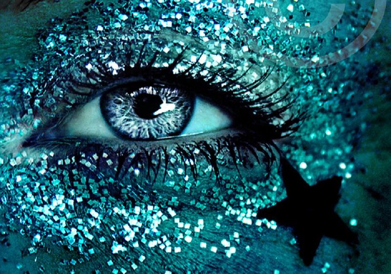 Close-up of an Eye — Blue, Dramatic, Photograph, Glitter