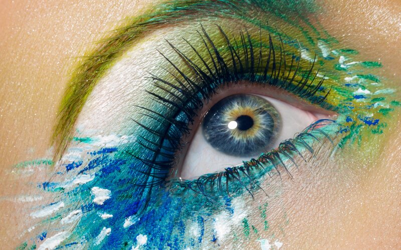 Close-up of an Eye — Blue, Dramatic, Photograph, Makeup