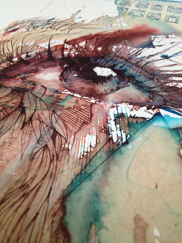 Close-up of an Eye — Brown, Dramatic, Illustration