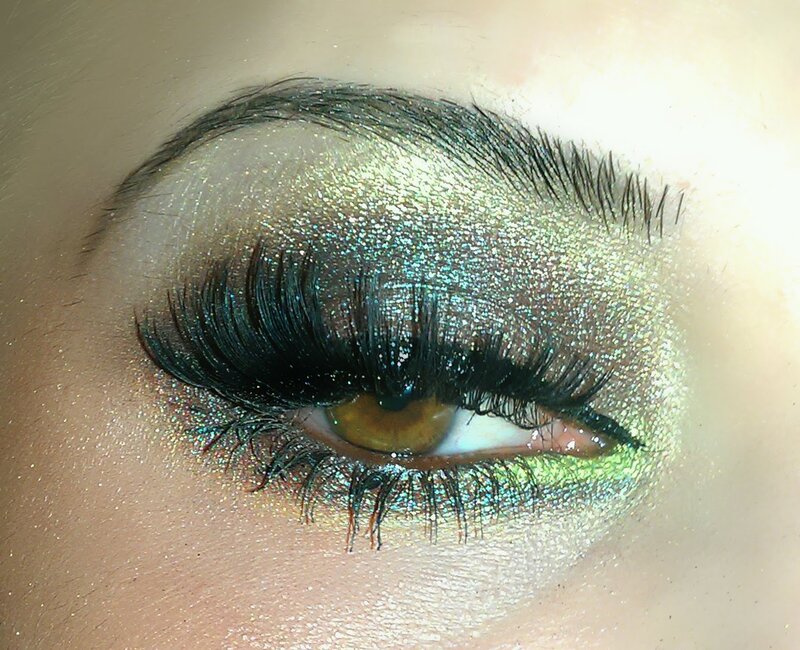 Close-up of an Eye — Green, Dramatic, Photograph, Eyelashes, Eyeshadow