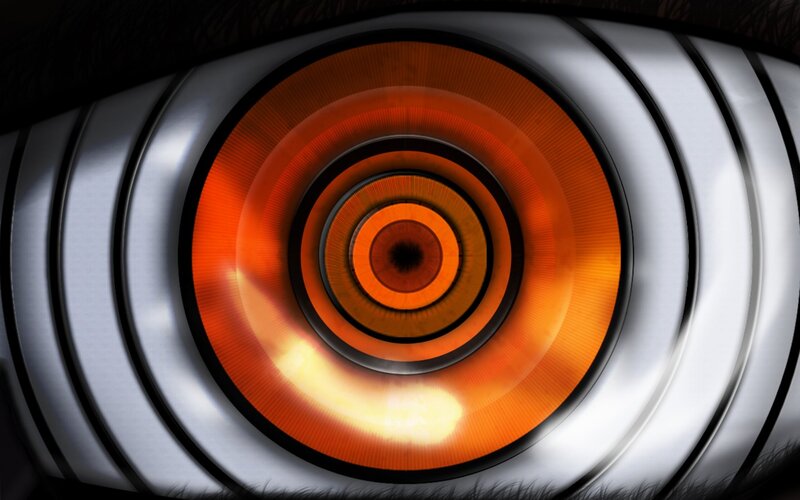 Close-up of an Eye — Orange, Dramatic, Anime