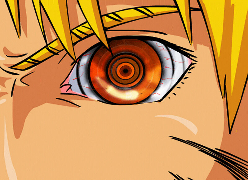 Close-up of an Eye — Orange, Intense
