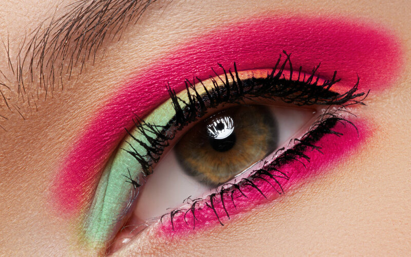 Close-up of an Eye — Pink, Dramatic, Photograph