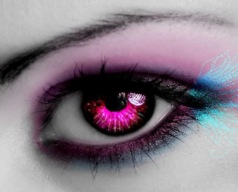 Close-up of an Eye — Pink, Dramatic