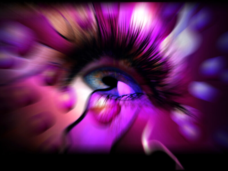 Close-up of an Eye — Purple, Dramatic, Digital Art