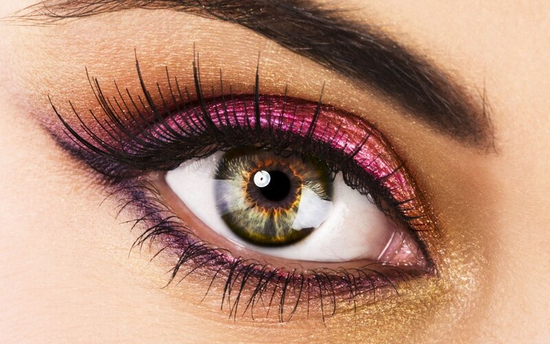 Close-up of an Eye — Purple, Dramatic, Photograph, Eyelashes, Eyeshadow