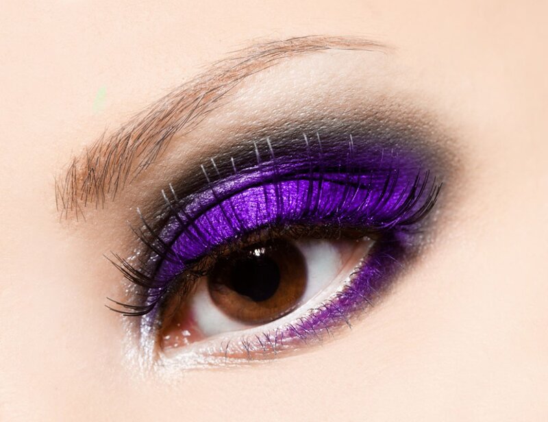 Close-up of an Eye — Purple, Dramatic, Photograph, Eyelashes, Makeup