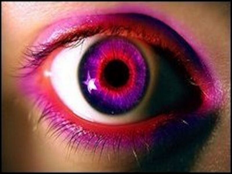 Close-up of an Eye — Purple, Dramatic, Photograph, Eyelashes