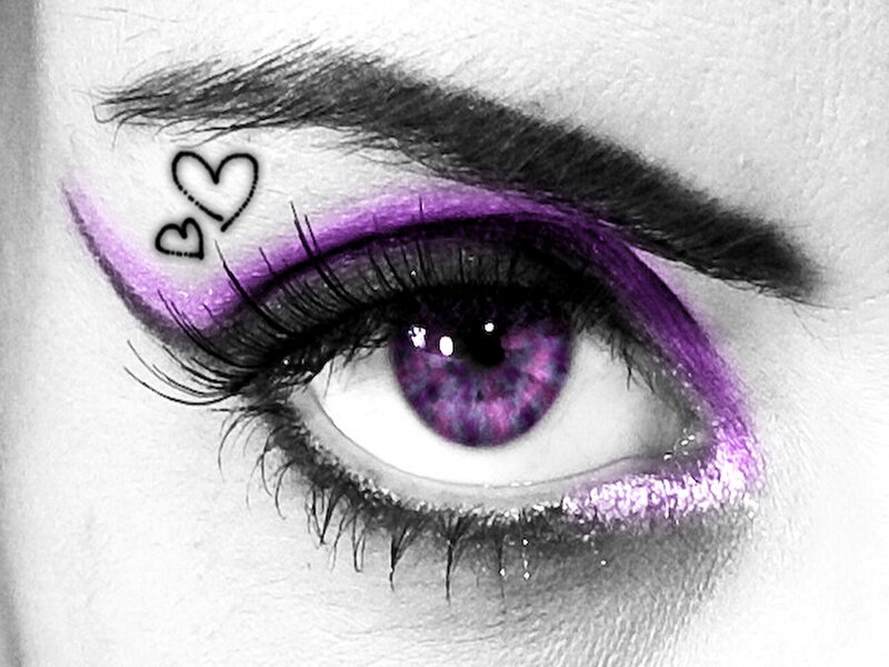 Close-up of an Eye — Purple, Dramatic, Photograph, Eyeliner