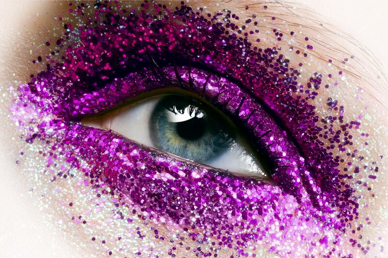 Close-up of an Eye — Purple, Dramatic, Photograph, Glitter