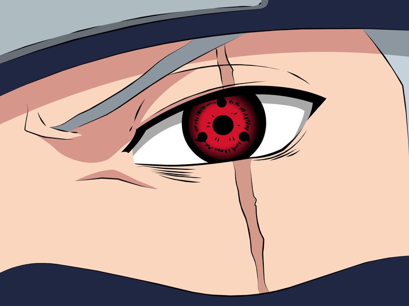 Close-up of an Eye — Red, Dramatic, Anime, Sharingan, Tear