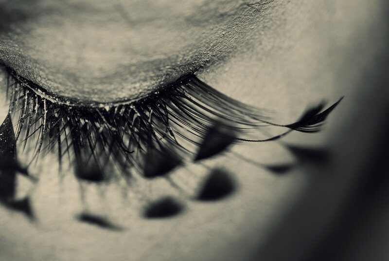 close-up of an eye with eyelashes