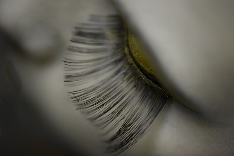 Close-up of an eye with eyelashes