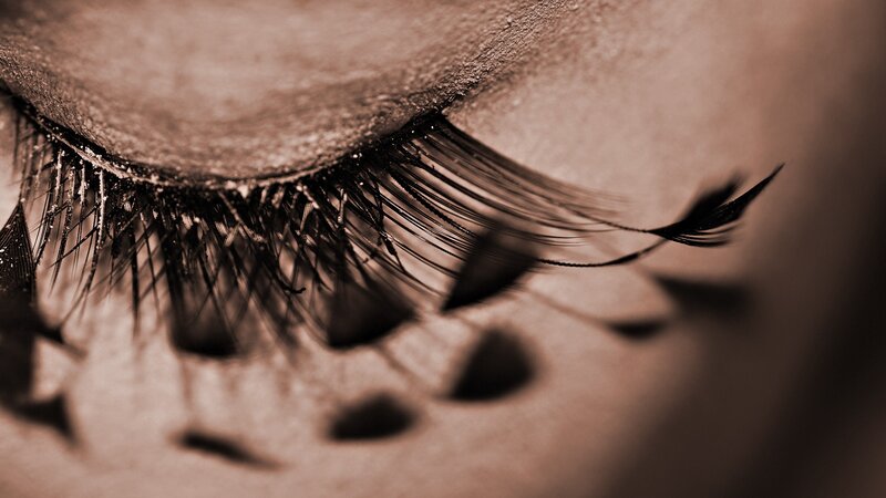 close-up of an eye with eyelashes