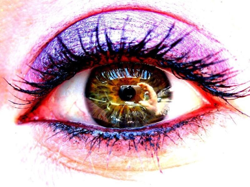 close-up of an eye with makeup