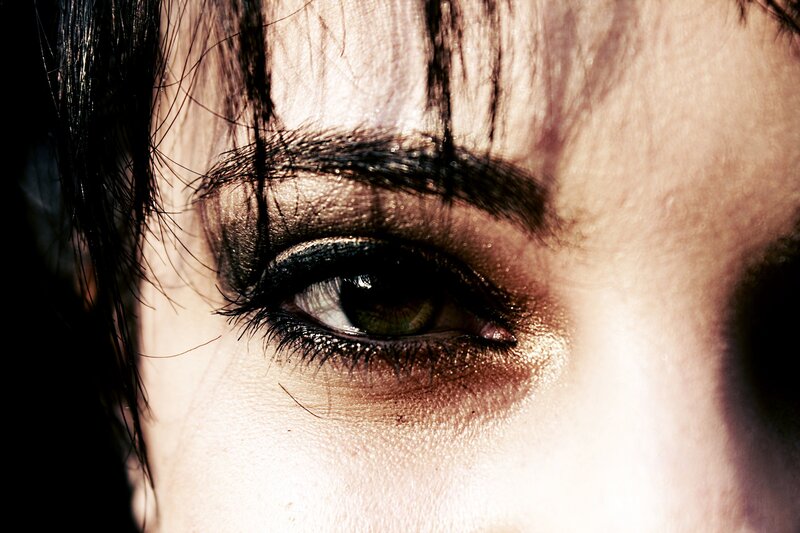 close-up of an eye with makeup