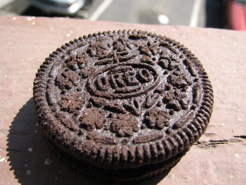 Close-up of an Oreo cookie