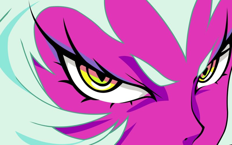 close-up of angry eyes