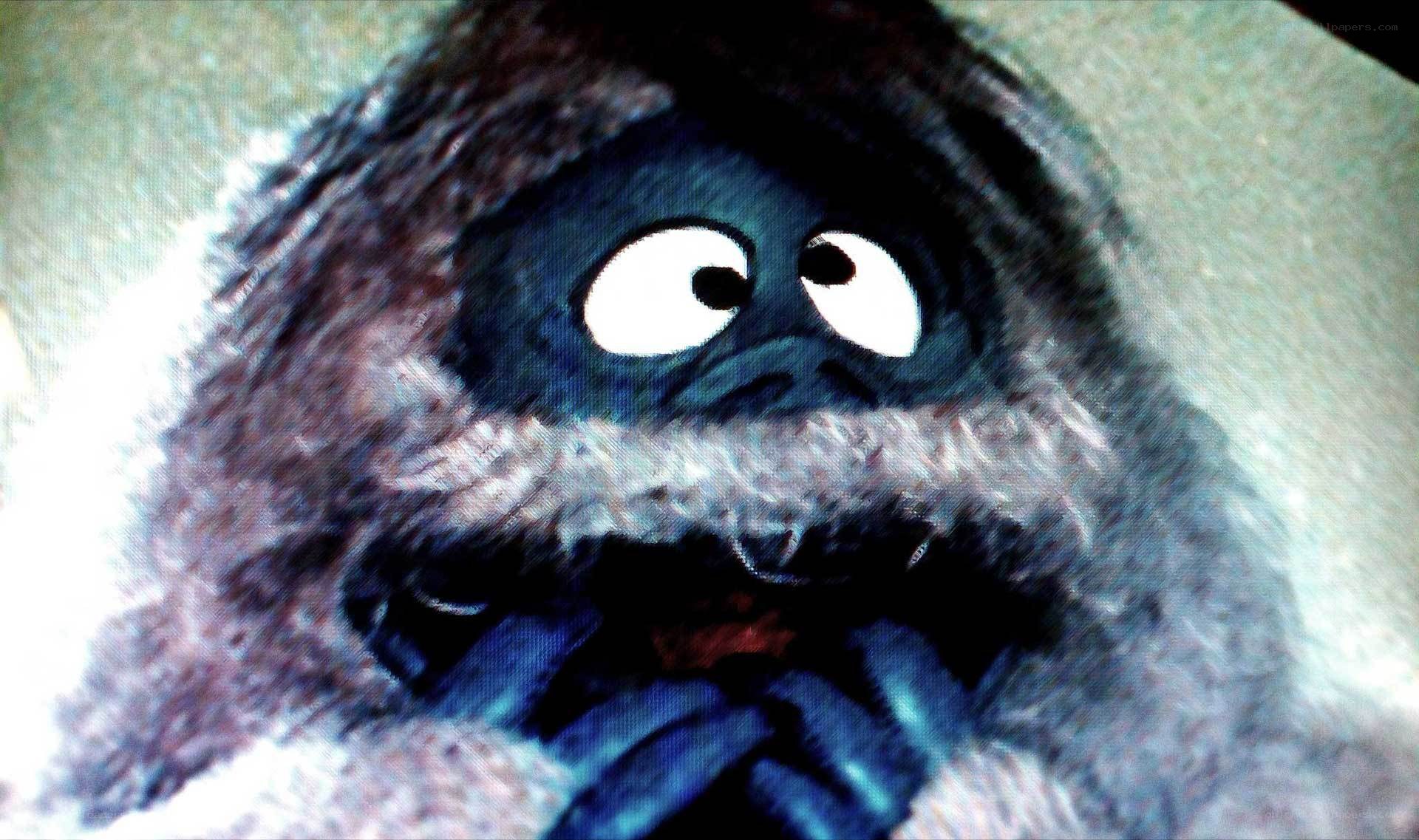 close-up of animated character