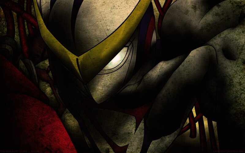 Close-up of Anime Character — Black, Dramatic, Intense