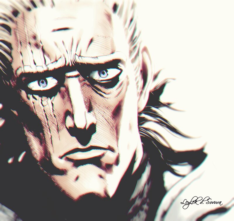 Close-up of Anime Character — Black, Intense, Manga