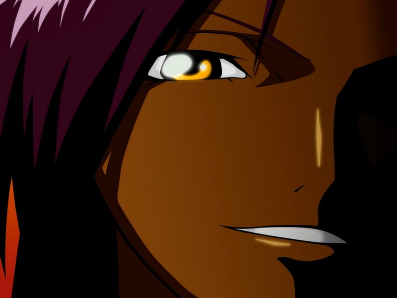 Close-up of Anime Character — Brown, Intense