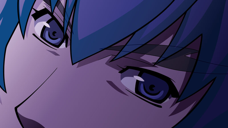 close-up of anime character eyes