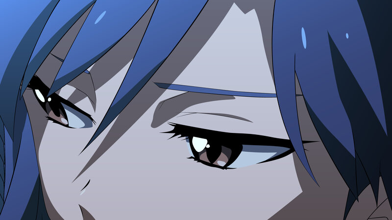 close-up of anime character eyes