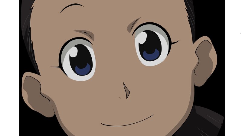 close-up of anime character face