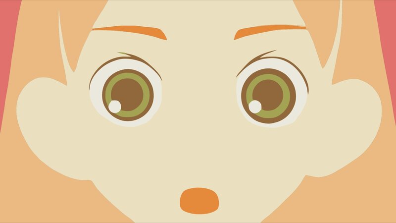 close-up of anime character face