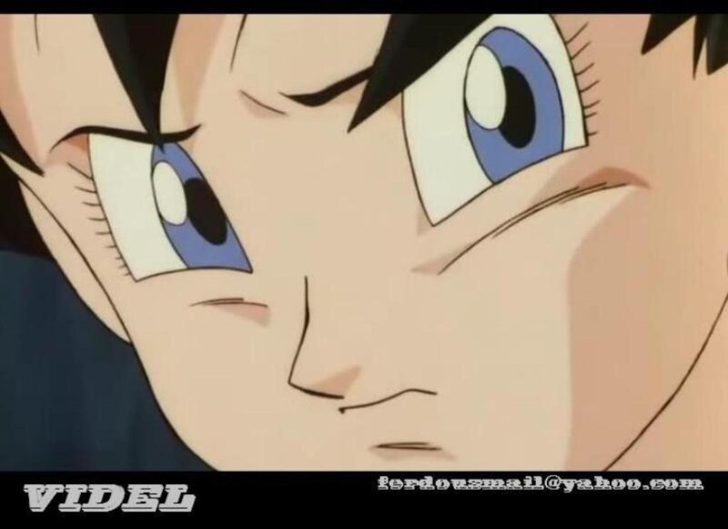Close-up of Anime Character Face — Blue, Intense