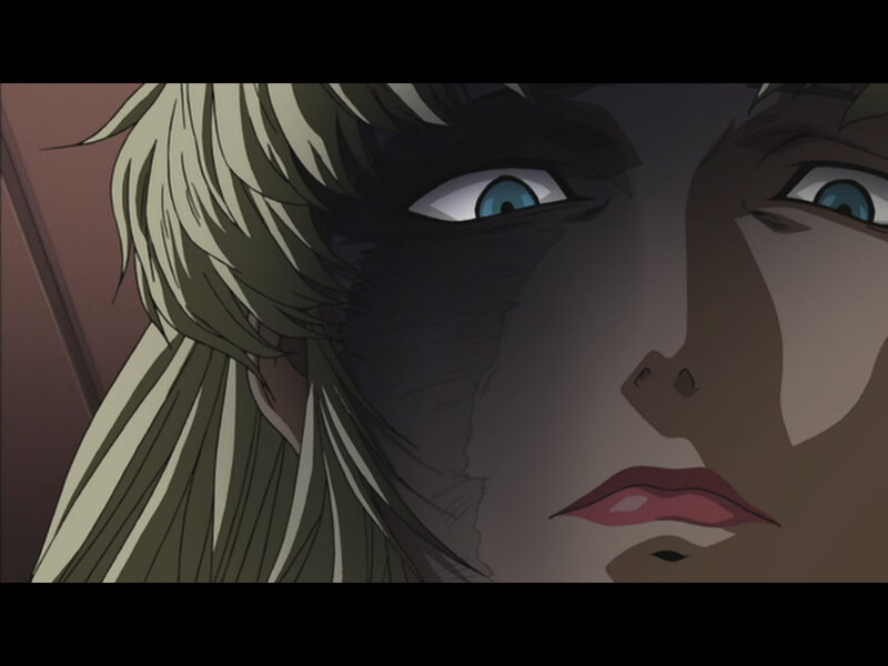 Close-up of Anime Character Face — Brown, Dramatic