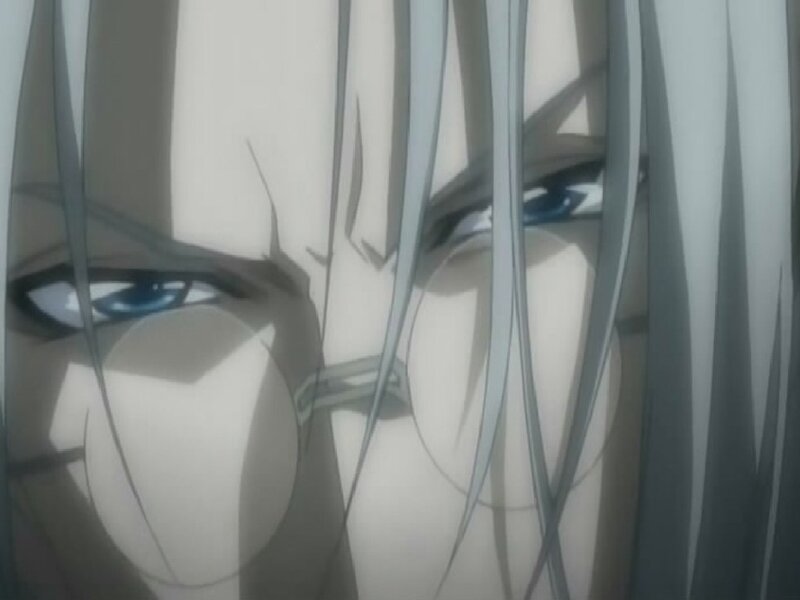 Close-up of Anime Character Face — Gray