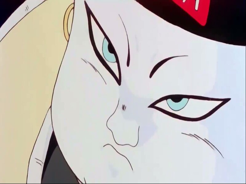 Close-up of Anime Character Face — White, Intense