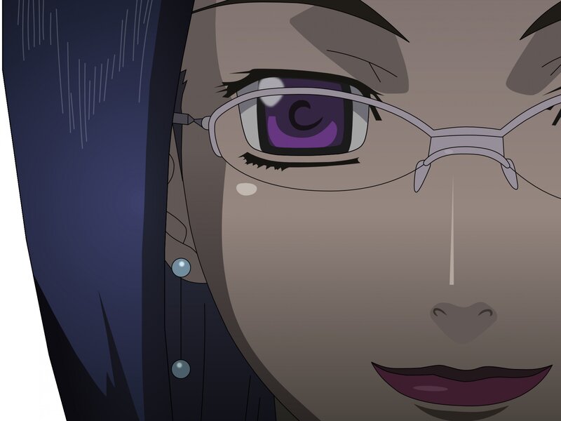 Close-up of Anime Character — Gray, Dramatic, Glasses