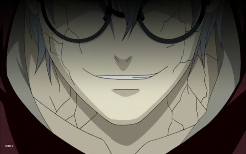 Close-up of Anime Character — Gray, Menacing
