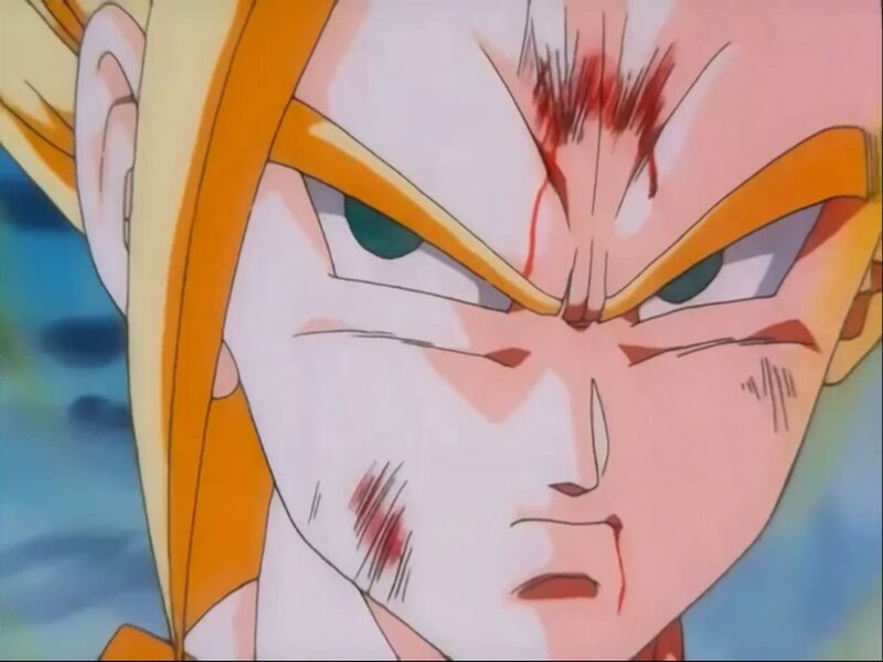 Close-up of Anime Character — Orange, Intense