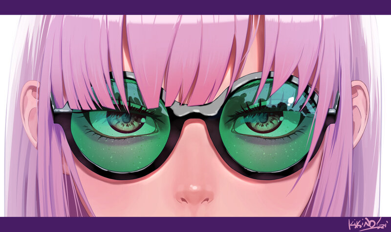 Close-up of Anime Character — Pink, Dramatic
