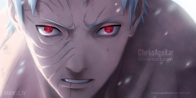 Close-up of Anime Character — Purple, Intense, Dramatic
