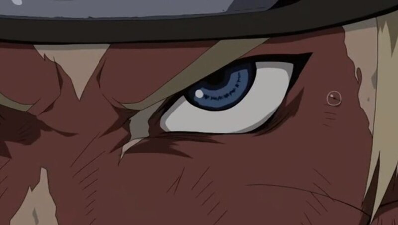 close-up of anime character's eye
