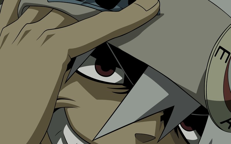close-up of anime character's eye